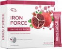 Dr. T Packs de force de fer sur le pouce – Poudre directe à mouth – stimule la production de globules rouges, améliore les niveaux d'énergie, favorise le transport optimal d'oxygène – 30 packs pratiques à un seul usage