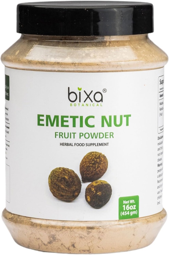 bixa BOTANICAL Emetic Nut Powder | Randia dumetorum | 1 Pound / 16 OZ | Promotes Removal of toxins | Ayurvedic Herbal Supplement | Gluten Free, Non-GMO, Vegan, 100% Pure.