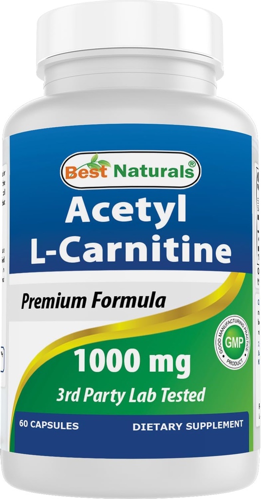 Meilleur naturel Acétyl L-Carnitine 1000mg Capsule, 60 Compte
