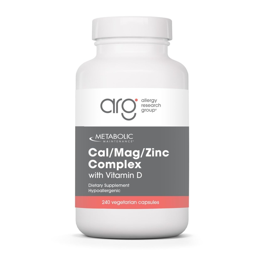 Maintenance métabolique Complexe de zinc Cal Mag avec vitamine D-3 - Absorption plus élevée pour os + soutien cardiaque (240 capsules)