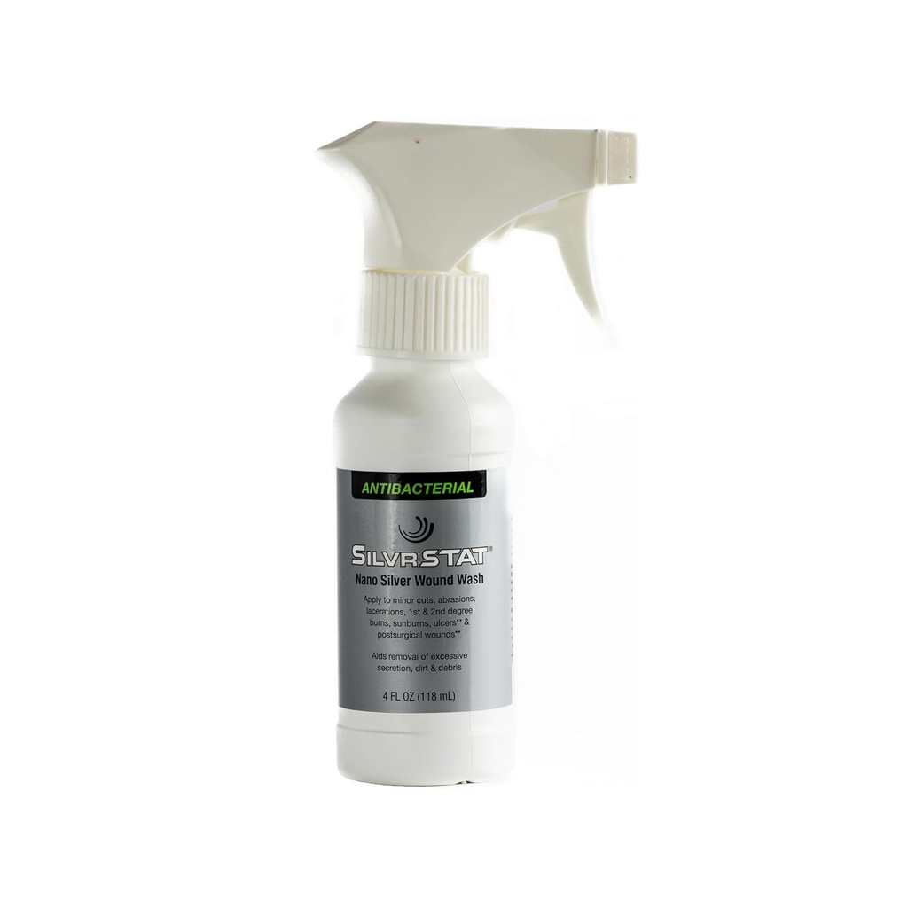 SilvrSTAT Nano Silver Wound Wash Sprayer , Débride & Fine Mist Spray , 4 fl oz