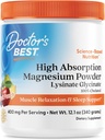 Docteurs Meilleur haute absorption Magnésium poudre Lysinate Glycinat 100% Chélaté, Relaxation musculaire et soutien du sommeil, sans gluten, végétalien, 100% Chélaté Net Wt. 12.1 oz (340 grammes), Fruit Punch Flavor