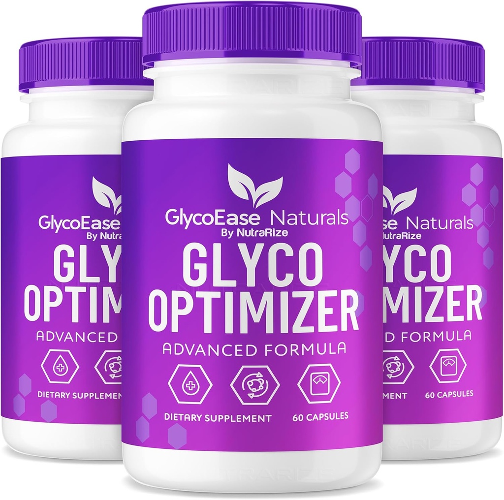 (3 Pack) GlycoEase Glyco Optimizer - GlycoEase Pills, Supplément alimentaire tout naturel, Formule avancée Glycogen Support, Glycoeas Naturals, Glyco Ease Reviews (180 capsules)