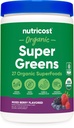 Nutricost Bio Super Greens Poudre (30 portions) Mélange d'arôme de baies - Superfood supplément boisson mélange