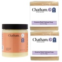Chatham soins naturels de la peau sur l'eczéma de beurre thérapie 6oz et 2 x Eczema Relief Soap Bars 5oz ensemble de 5oz avec colloïdal sans farine d'avoine