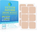 Patchs de récupération YETAIM pour les femmes hommes: 48-Pack Energy Boost Récupération rapide - Day Night Party Support - Appliquer sur le poignet de cou de bras retour pour la fête fun Morning Revival - Bleu clair
