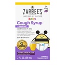 Syrup pour bébé au miel de Zarbee + Immune pour bébés de 12 à 24 mois, sirop de toux sécuritaire et efficace avec miel noir apaisant et zinc pour le soutien immunitaire*, sans drogue et sans alcool, raisin, 2 fl. Oz
