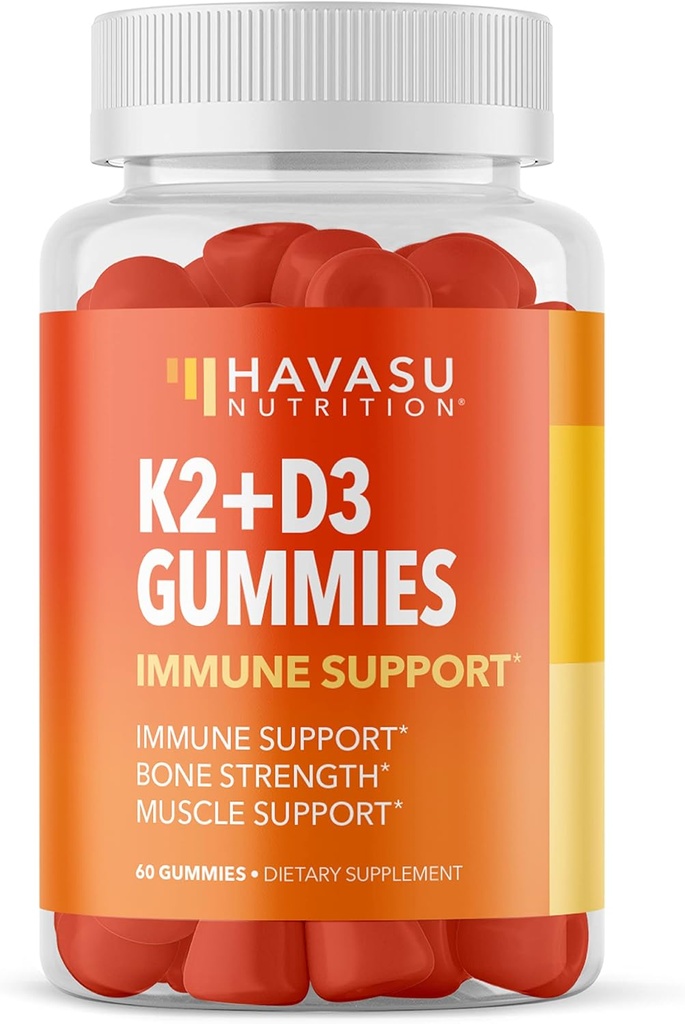 NUTRITION HAVASU Vitamine D3 K2 Gommies, framboise, 60ct