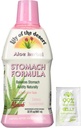 Lys of The Desert Stomach Formula, Bio Aloe Vera Juice with Slippery Elm, Camomile, Peppermint, and Ginger for Gut Health, Acid Reflux, Heartburn Relief, 32 Oz, Gelly Sachet Inclus.