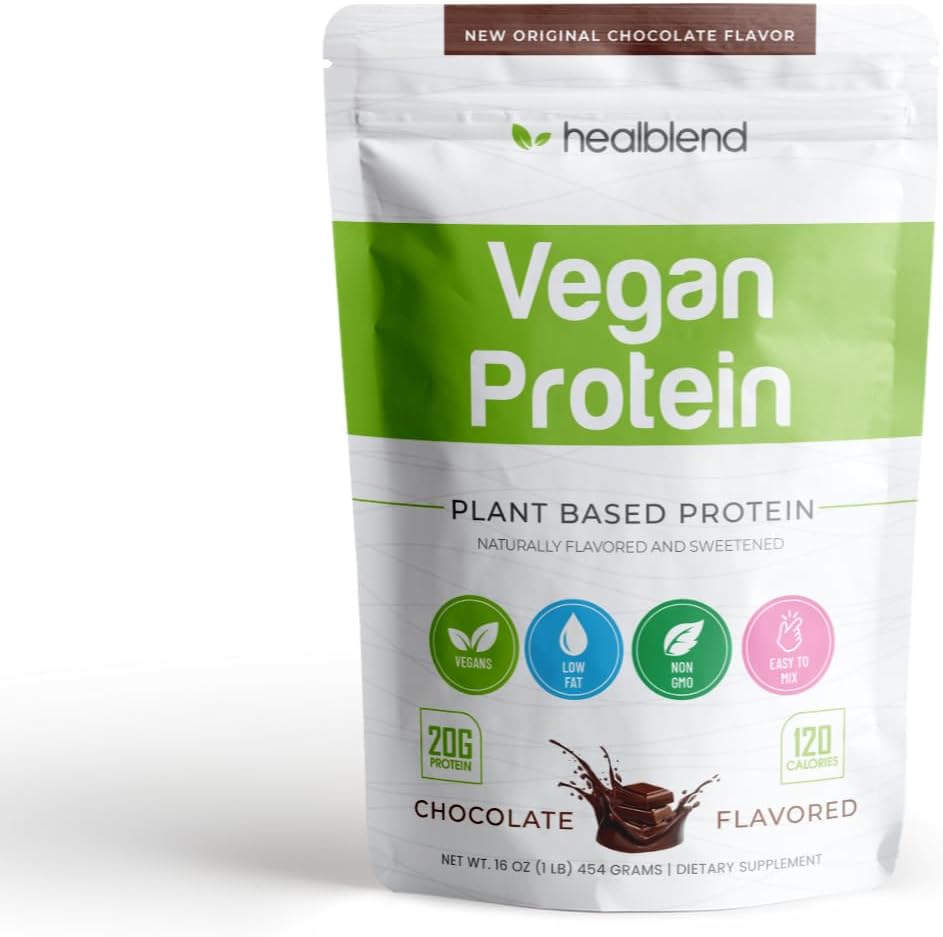 Plant-Based Protein Powder Vegan Dietary Supplement - Gluten-Free, Non-GMO, Erythritol-Free, Soy-Free, Dairy-Free Pea Protein for Women and Men