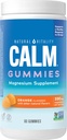 Vitalité naturelle CALM, supplément de magnésium, gommes anti-stress, soutient une réponse saine au stress, sans gluten, végétalien, aromatisé orange, 60 gommes