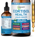 Suppléments de cortisol pour les femmes - Cortisol support gouttes liquides pour l'équilibre hormonal, Mood,Focus - Cortisol liquide santé avec/Magnésium,L-Theanine,Ashwagandha,Omega-3 - Non-OGM,2 mois d'approvisionnement