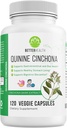 Supplément à base de plantes d'extrait de cinchona de quinine pour le soutien gastro-intestinal et oral, système immunitaire boosting, soulagement de la crampe des jambes, crampes musculaires - 500 mg – 120 capsules