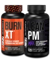 Jacked Factory Burn-XT Études cliniques Thermogénique perte de poids (60 capsules) - Lean PM MAX aide au sommeil (120 capsules) pour la suppression de l'appétit (180 capsules)