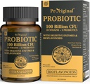Probiotiques avec des prébiotiques pour les hommes et les femmes - 35 souches Probiotiques biologiques 100 milliards d'UFC pour la santé gustative et digestive, supplément probiotique acide végane, probiotique brut non OGM 60 capsules
