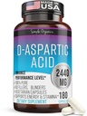 Kaibro Nutra D-Aspartic Acid Supplement for Men, 2440mg D-Aspartic Acid per Serving, Energy & Testostérone Support, sans gluten sans OGM, 180 Capsules Vegan