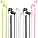 Ecouteurs filaires avec Microphone 5 Pack, casques dans l'oreille avec basse lourde, écouteurs de haute qualité de son compatibles avec iPad, Ordinateur portable, MP3, Smartphones Android, convient à tous les 3,5mm Jack Device