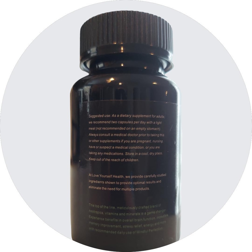 Supplément Nootropic Cerveau de Perfection Attention Premium, 90Count 45 jours d'approvisionnement pour améliorer la fonction cognitive, le focus, la mémoire et l'énergie