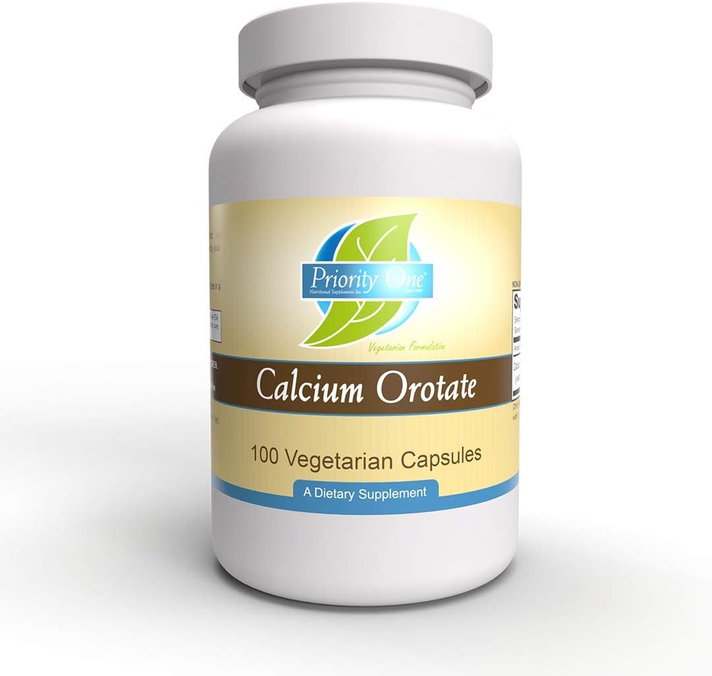 Priorité 1 Vitamines - Orotate de calcium -100 Capsules végétariennes - Supplémentation de calcium pour os forts*