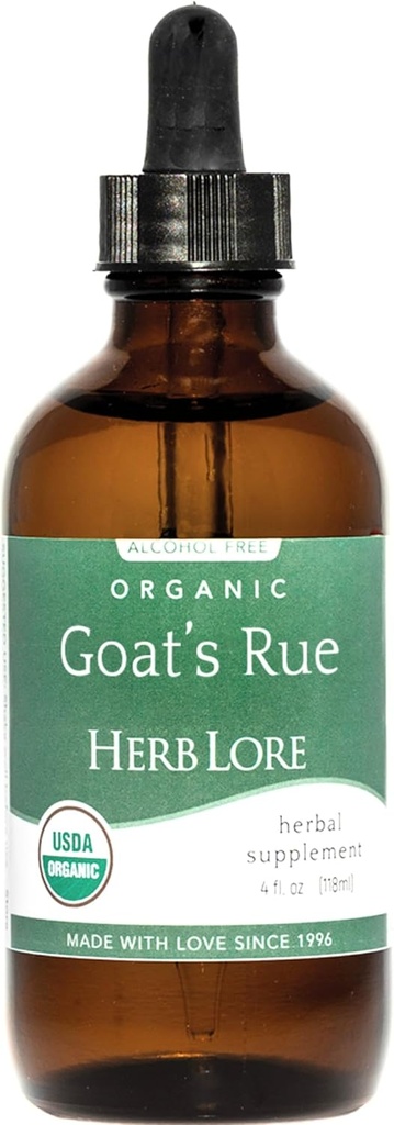 Herb Lore Bio Goats Rue Teinture - Supplément d'allaitement pour l'allaitement - Production naturelle de lait maternel Soutien pour augmenter l'approvisionnement en lait maternel (4 fl oz)
