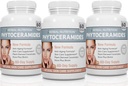 Nutrition à base de plantes Phytocéramides de riz avec biotine Vitamine A, C, D et E, 3 flacons, 180 capsules 40mg