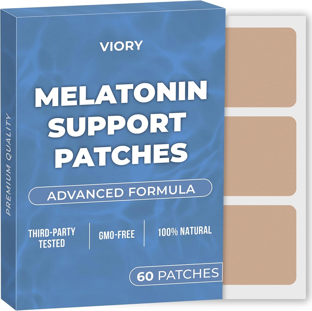 Melatonine Sleep Patches for Adults Extra Strength (Patch de sommeil facile à appliquer avec Valerian) Relax & Wake Up Rafraîchi (Rafraîchi) Confort de nuit longue durée pour les hommes et les femmes (60 Patches)
