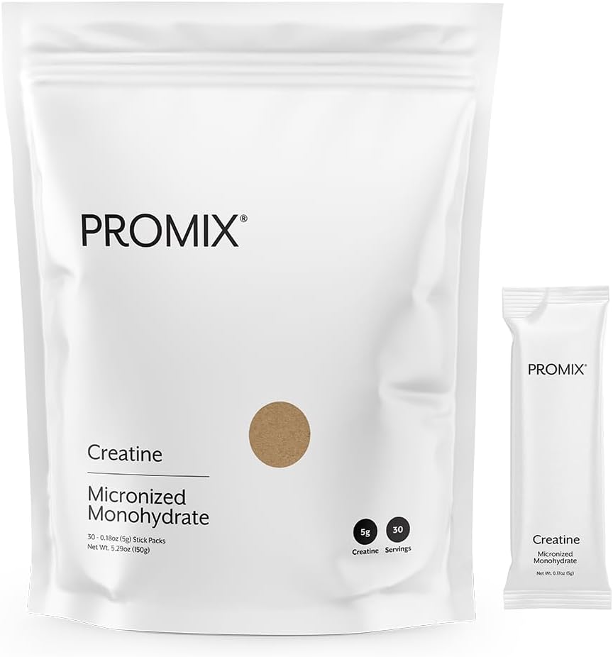 ProMix Nutrition Creatine Monohydrate Packs de voyage, 5g de créatine propre micronisée pour les hommes et les femmes, soutient la croissance et la récupération musculaire, végétalien - 30 portions
