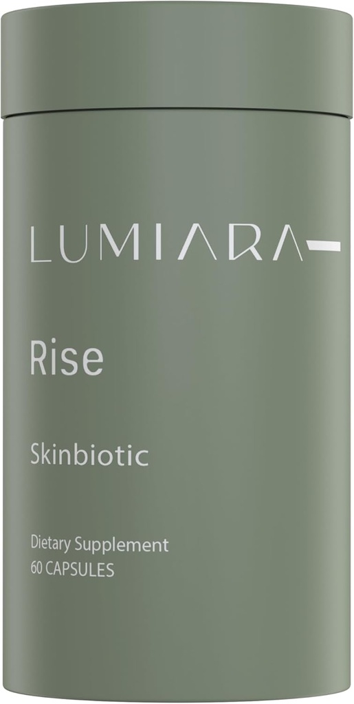 Lumiara Rise Skinbiotic - Beauty Boosting, Gut Healthy Skin Supplément pour les femmes de tous les âges et types de peau - Sans produit chimique, sans cruauté, à base de plantes - Fabriqué aux États-Unis - 60 capsules