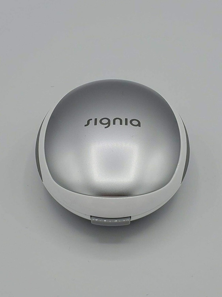 Original White/Silver Genuine Signia Hearing Aid Case Protective Storage Travel Box