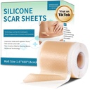 Feuilles de cicatrices en silicone, rubans de cicatrices en silicone (1,6 χ 60 , rouleau 1,5 M), bandes de cicatrices en silicone, feuilles de suppression de cicatrices professionnelles pour cicatrices chirurgicales, kéloïde, C-Section, Burn et