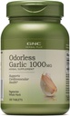GNC Herbal Plus odorless Garlic Supplément 1000mg, végétarien, soutient la santé cardiovasculaire, 100 portions
