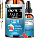 Oxyde de magnésium 500mg, Supplément de magnésium liquide pour le sommeil, Nerve, Santé du coeur, Relief musculaire et de stress, Haute absorption Oxyde de magnésium gouttes liquides pour adultes et enfants, sans gluten, non OGM, végétalien