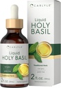 Carlyle Teinture de basilic Saint de 2 Fl Oz de supplément d'extrait liquide de Tulsi Feuille de Drops végétariens sans OGM, sans gluten
