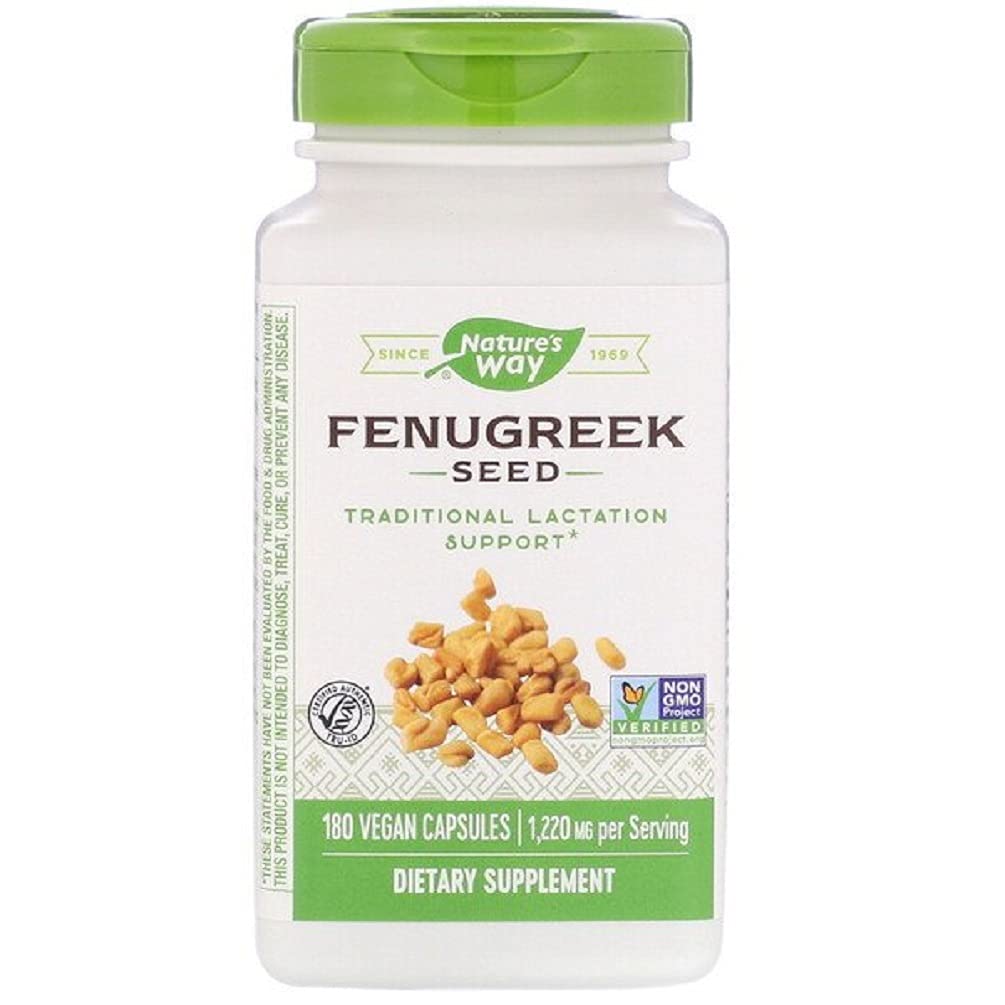 Natures Way Fenugreek Seed Capsule, 610 Mg - 180 per pack - 3 packs per case.