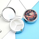 Pill Box Cartoon Horse with Flowers Pill Case 3 Compartiment Pill Organizer Portable Round Pill Pillbox Medicine Organizer Pill Container Holder to Hold Vitamines Medicament Fish Oil and Supplements