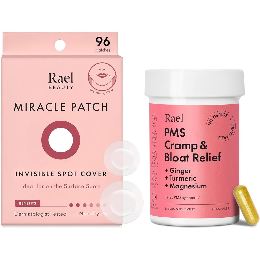 Rael Bundle - Pochettes de Pamplemousse Invisible (96 Nombre) et Supplément PMS pour Femmes (28 Capsules)