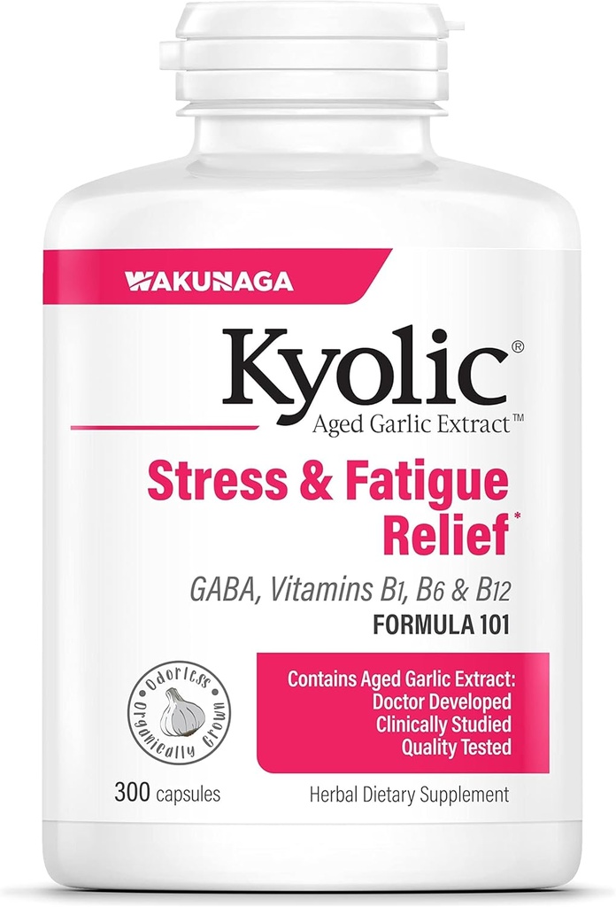 Extrait d'ail kyolique, formule 101, soulagement du stress et de la fatigue, 300 capsules.