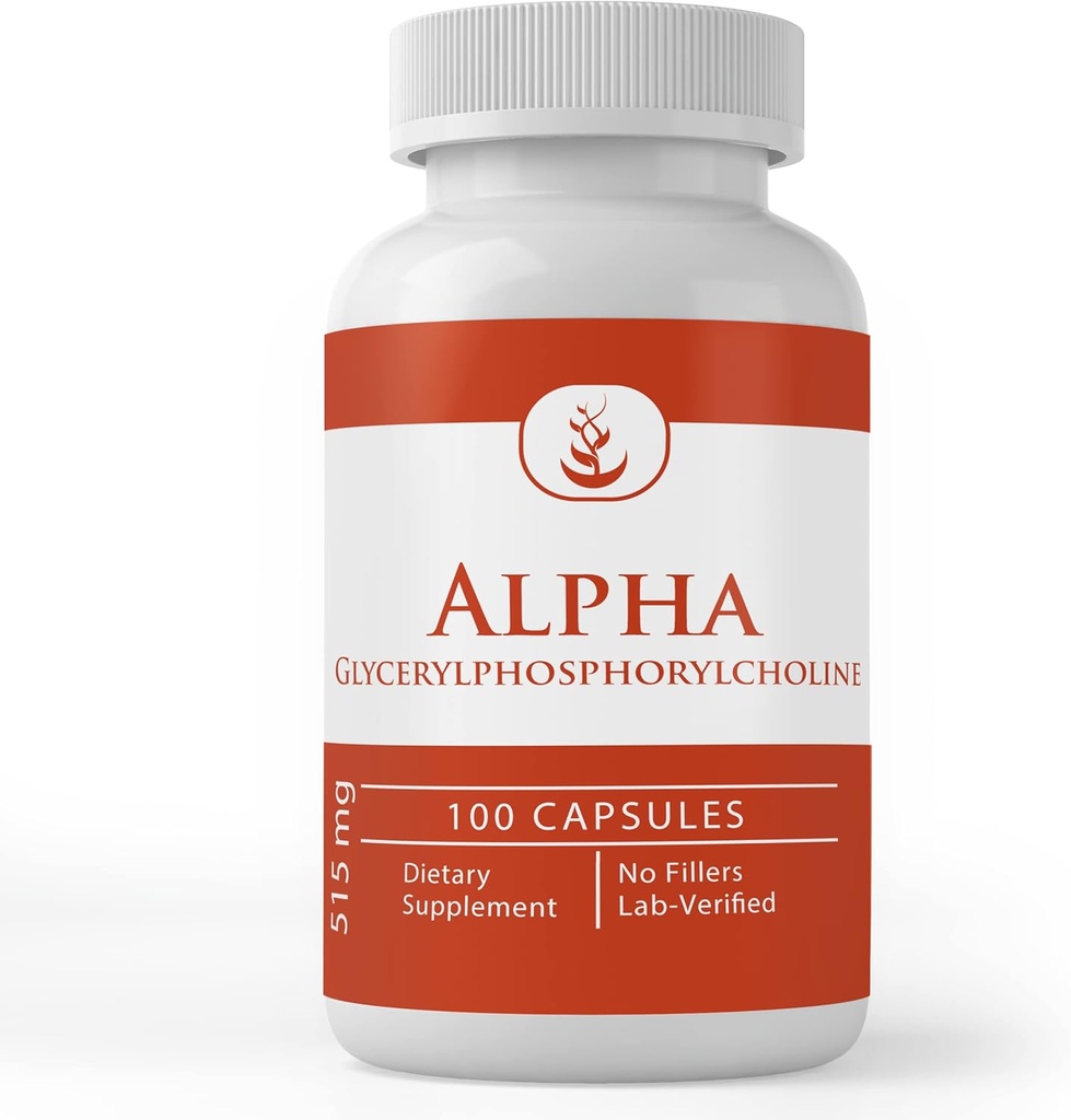 INGRÉDIENTS ORIGINAL DE PURE Alpha Glycérylphosphorylcholine (Alpha GPC), (100 Capsules) Toujours Pure, Pas d'additifs ou de remplissage, Verifié en laboratoire