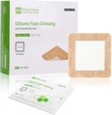 NeuHeils Silicone Mousse adhésive Dressing with Gentle Border 4''x4'' pour Lit Slee Leg Ulcer 10 Pack, Haute Absorbabilité Imperméable Silicone Bandage