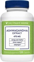 The Vitamine Shoppe Ashwagandha Extract 470MG - Supplément à base de plantes qui apporte énergie et vitalité, aide à la gestion du stress (120 capsules)