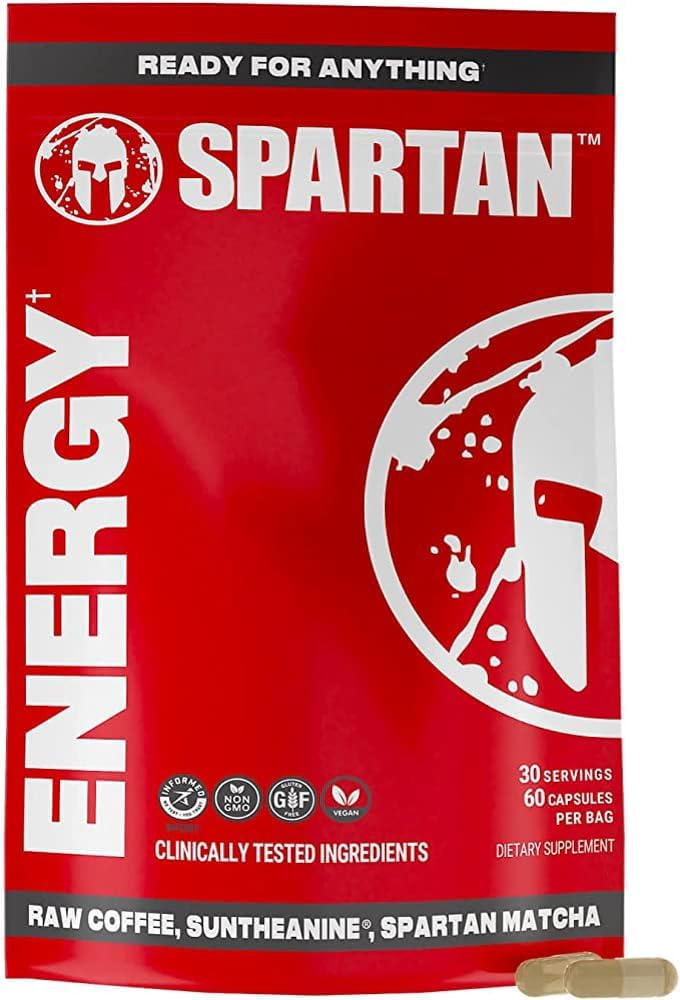 Spartan, Capsules d'énergie, L'énergie longue durée La façon dont la nature mère a prévu, mélange propriétaire de caféine naturelle, de sunthéanine et de Matcha biologique, 60 comtes
