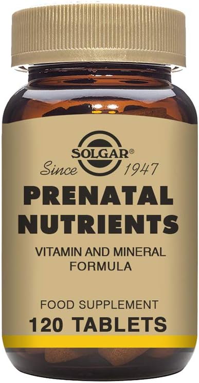 Solgar Nutriments prénatals - 120 comprimés - Multivitamines et préparations minérales pour femmes enceintes et allaitantes - Vegan, Kosher et sans gluten - 30 portions