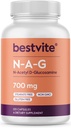 BESTVITE N-acétyl Glucosamine (N-A-G) 700 mg (120 gélules) - Pas de stéarate - Non OGM - Sans gluten
