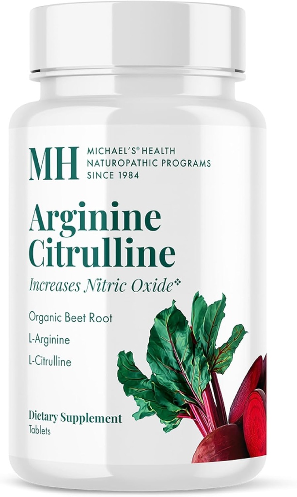 MICHAEL Santé Programmes naturopathiques Arginine Citrulline - 90 comprimés - Augmente l'oxyde nitrique - avec racine de betterave biologique - 30 portions