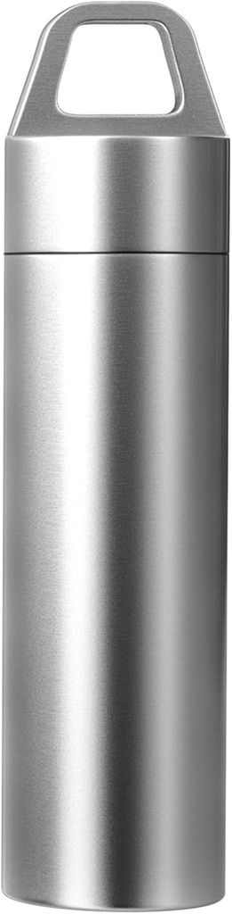 Petit étui à pilules, porte-conteneur de pilules en métal portable Porte-clés Imperméable Pill Box Bouteille Mini en acier inoxydable Organisateur de pilules pour la poche de voyage