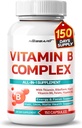 Complexe Vitamine B - Haute puissance avec Thiamin, Riboflavine, Niacine Vitamine B6, Folate, Vitamine B12 -Energie, Focus, Cheveux, Peau, Nails Support - 150 Compte - Fabriqué et testé aux États-Unis