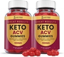 Laboratoires justifiés (2 Pack excellents résultats Gommies de vinaigre de cidre de pomme 1000MG Keto avec racine de ciboulette de jus de grenade B12 120 Gummys