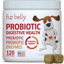 Probiotiques pour chiens - Traitement des taches chaudes pour chiens + Prébiotiques - Chien Allergy Chews - Améliorer la digestion et le tummy, soulager le gaz et la diarrhée, chiens probiotiques et enzymes digestives, 120 chiens probiotiques Chews