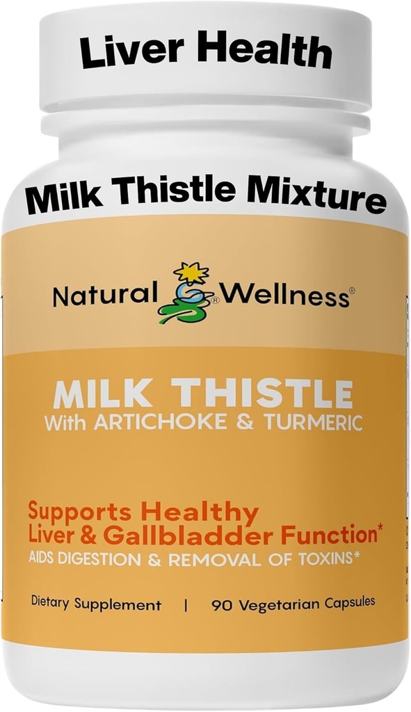 Thistle de lait naturel avec artichaut et curcuma – Supplément de soutien du foie avancé pour la désintoxication, la régénération et la protection antioxydante – soutient le nettoyage du foie, la digestion et le bien-être général