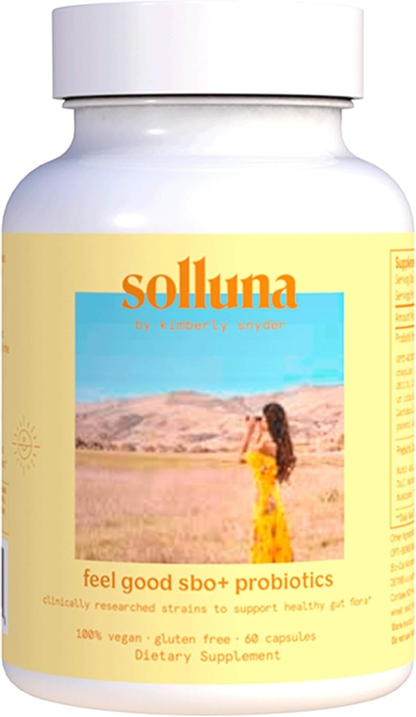 Se sentir bon SBO Probiotiques — Organismes à base de sol (OSP), Prébiotiques, Postbiotiques, Acide Humique, Shilajit, Chaga & Turquie Tail Champignon pour Digestion — Solluna par Kimberly Snyder (60CT) Vegan & Non-OGM